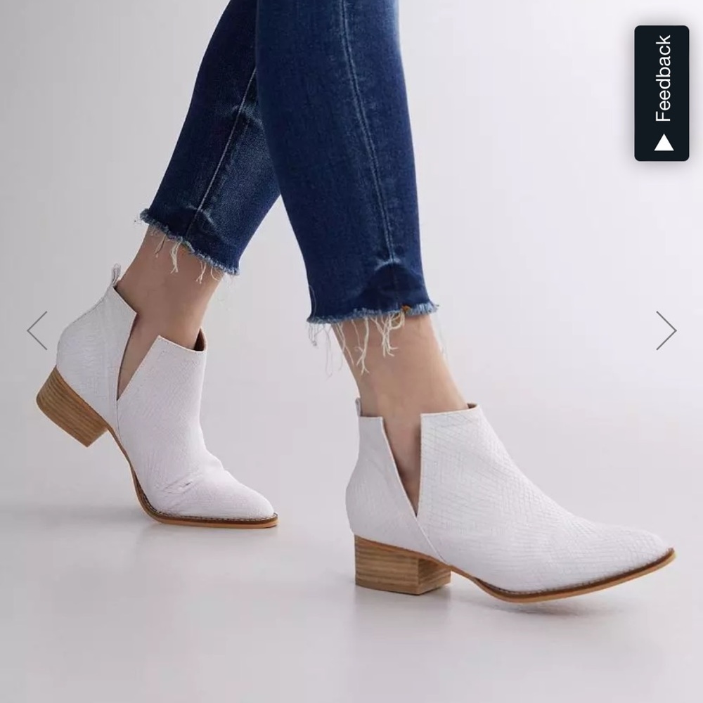 Snakeskin ankle booties